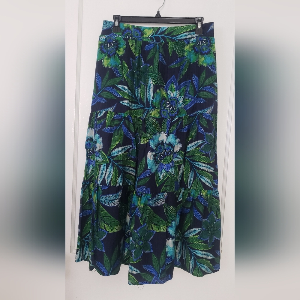 RACHEL ZOE Floral Green and Blue Matching Skirt Set L - Picture 3 of 14